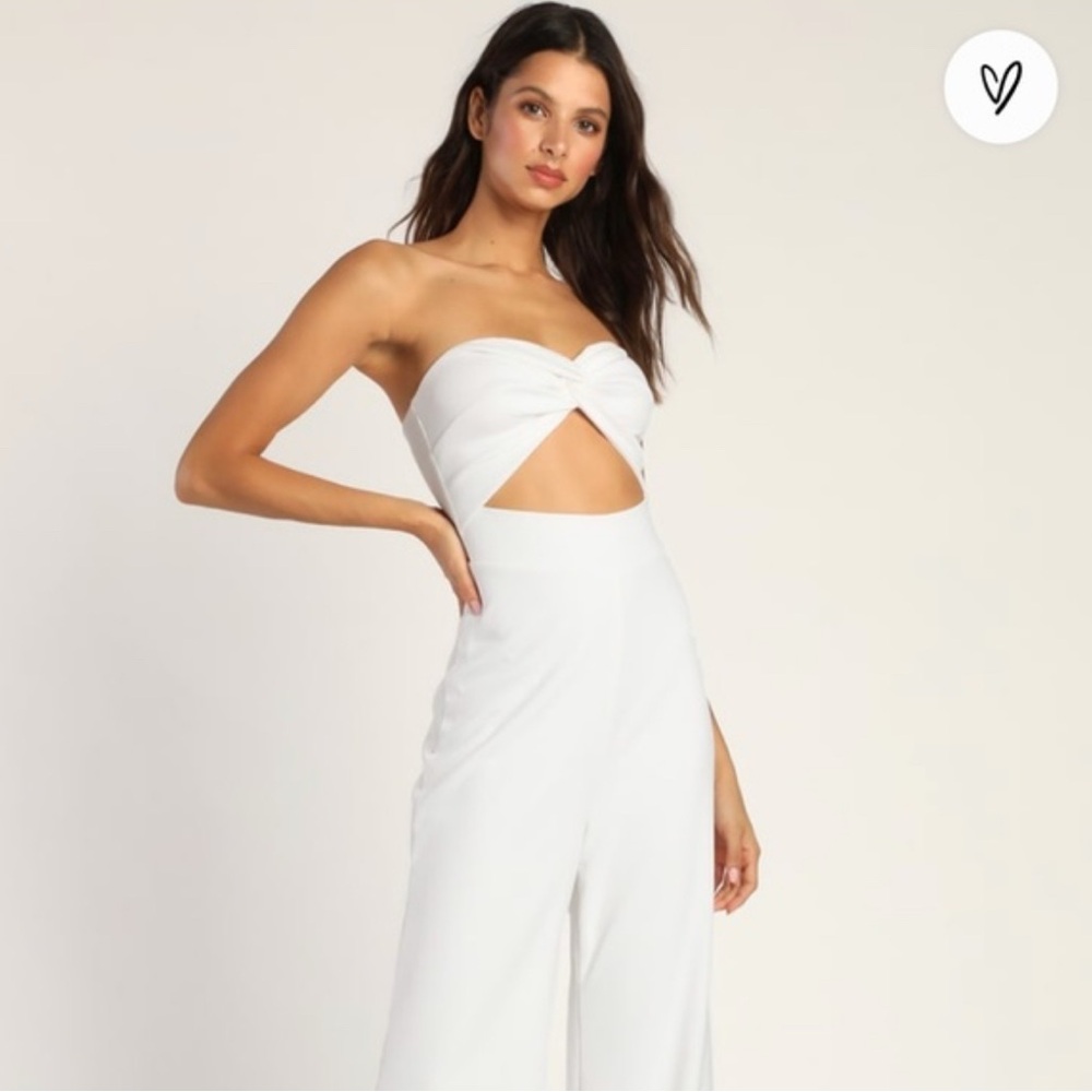 Lulus cut out white jumpsuit